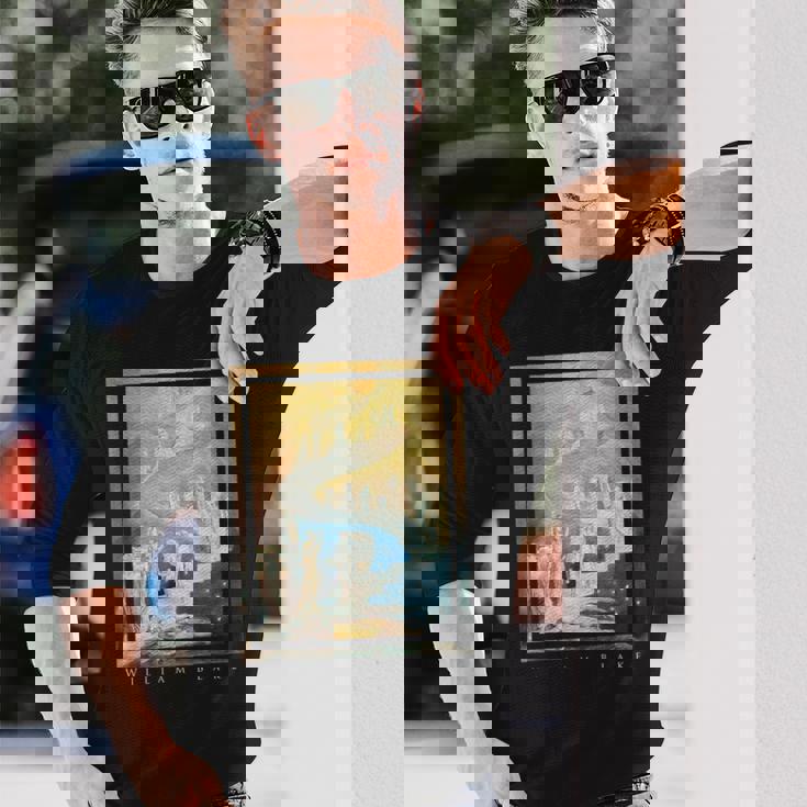 ウィリアム・ブレイク ジェイコブの梯子 芸術 象徴主義 神秘主義 魔法 William Blake Jacob 長袖Tシャツ 彼への贈り物