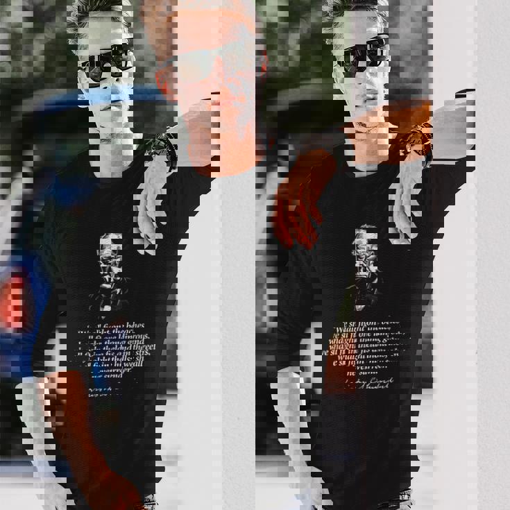 ウィンストン・チャーチル Wehall Neverurrender 引用 長袖Tシャツ 彼への贈り物