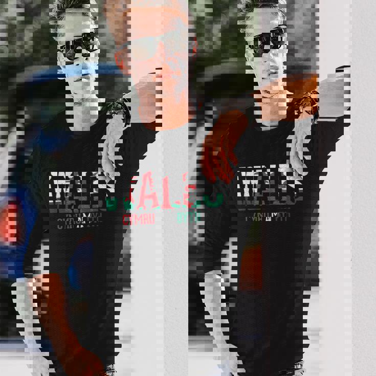 ウェールズ ラグビー フラッグ ウェールズ 長袖Tシャツ 彼への贈り物