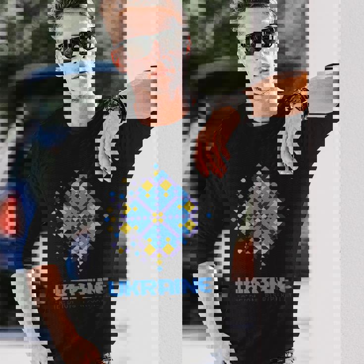 ウクライナの自由 繁栄 ウクライナ国旗 シンボル 長袖Tシャツ 彼への贈り物