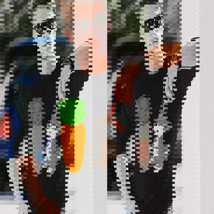 ウサギ ニンジン 長袖Tシャツ 彼への贈り物