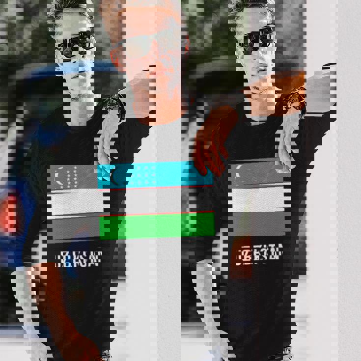 ウズベキスタン ウズベキスタン国旗 長袖tシャツ 長袖Tシャツ 彼への贈り物