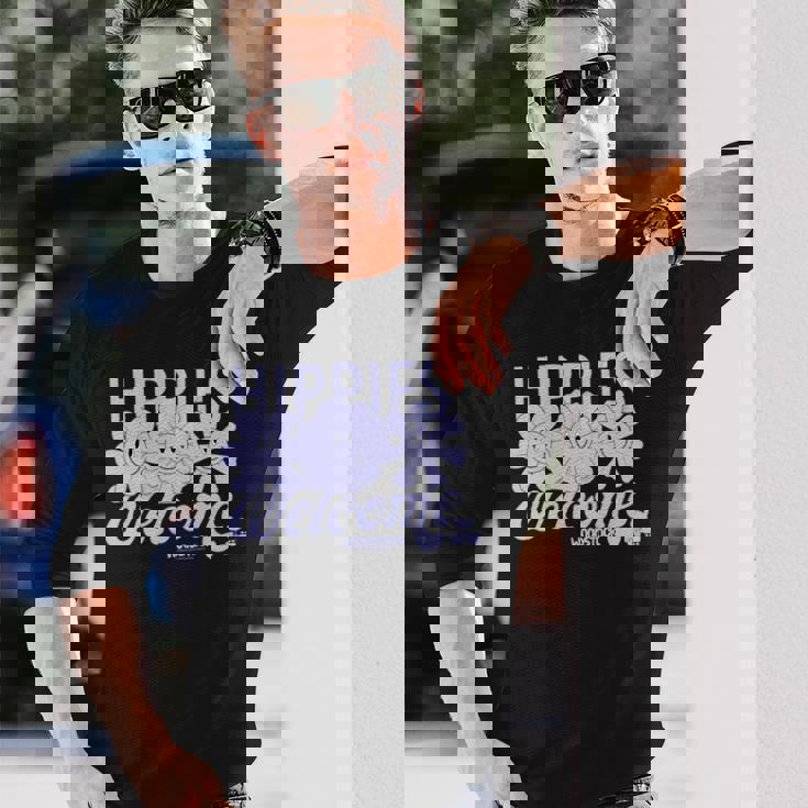 ウッドストック・ヒッピーズ・ウェルカム・スマイリング・フラワーズ 長袖tシャツ 長袖Tシャツ 彼への贈り物