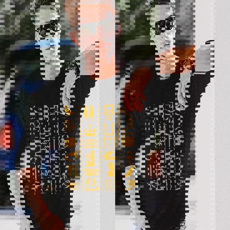 エジプト ヒエログリフ 古代エジプトシャツ ファラオtシャツ 長袖Tシャツ 彼への贈り物