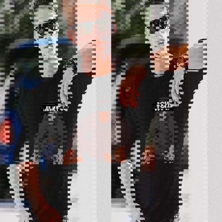 エステティック・モンク・ミーム・ファニー・モンキー・ラバー 長袖Tシャツ 彼への贈り物