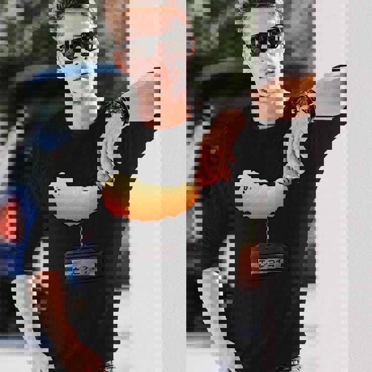 エビフライの模型 えびフライ 海老フライ 長袖Tシャツ 彼への贈り物