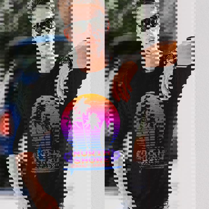 オアフ島ノースショア ハワイお土産サーフィンスタイル 長袖Tシャツ 彼への贈り物