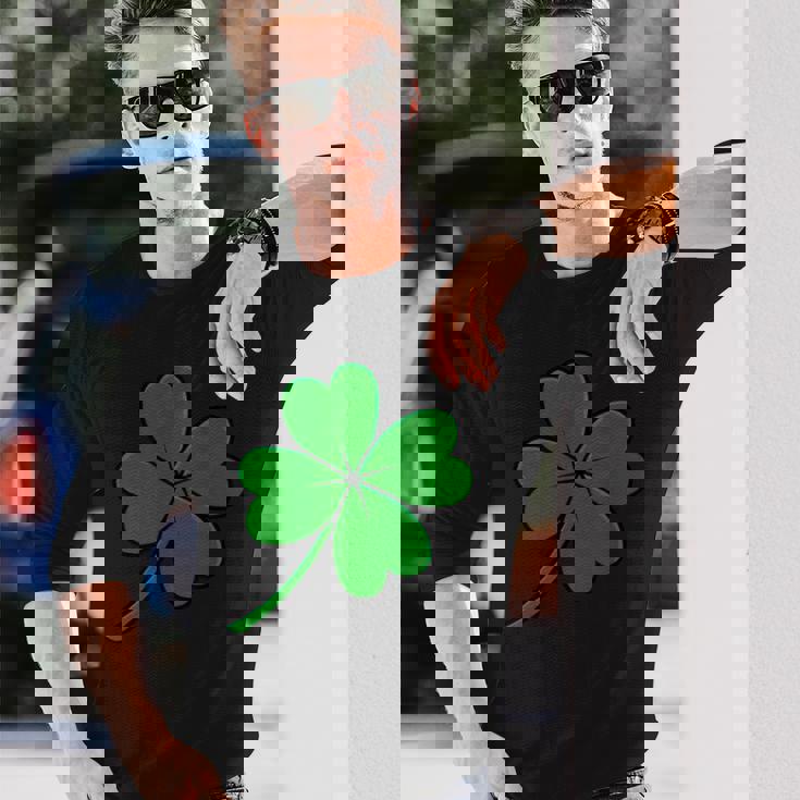 オリジナルラッキー四つ葉クローバー 長袖Tシャツ 彼への贈り物