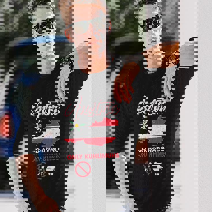 オーストリアのカンガルーなし オーストリアのカンガルーなし 長袖tシャツ 長袖Tシャツ 彼への贈り物