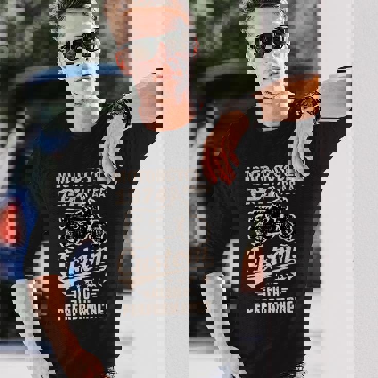 オートバイ バイク 2輪車 お父さん 祖父 1974年 生まれ 誕生日 ヴィンテージ 服 長袖Tシャツ 彼への贈り物