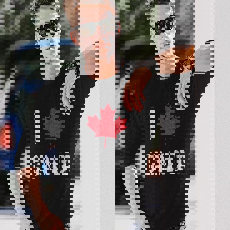 カナダ お土産 I Love Canada 長袖Tシャツ 彼への贈り物