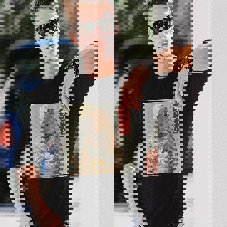 カピバラおでん 鍋 長袖Tシャツ 彼への贈り物