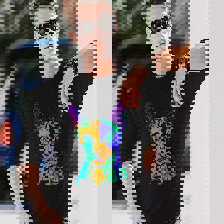 カラフルキャット 長袖Tシャツ 彼への贈り物