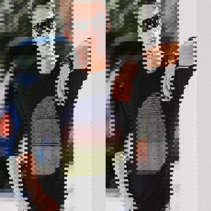 カラーロゼッタストーン 象形文字 ギリシャ デモティックス 長袖Tシャツ 彼への贈り物