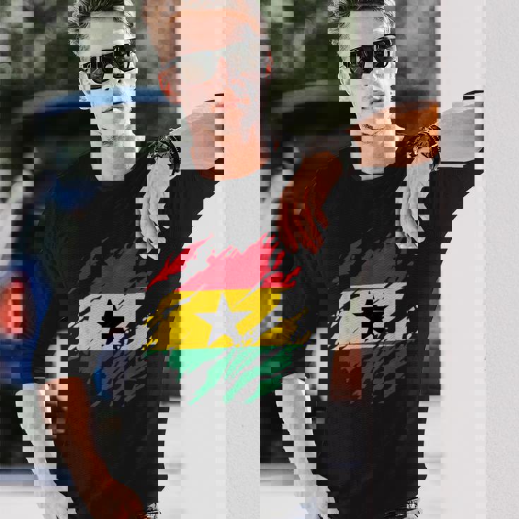 ガーナの国旗ガーナ 長袖Tシャツ 彼への贈り物