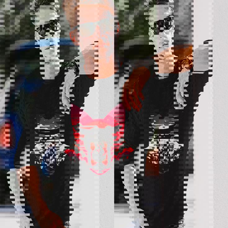 キツネ キツネ 九尾狐シルエット アニメ好き 長袖Tシャツ 彼への贈り物