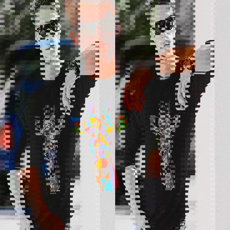 キリン 幾何学 長袖Tシャツ 彼への贈り物