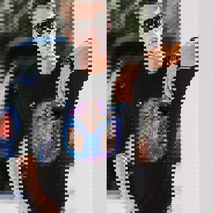 クオッカ、宇宙のクオッカ、オーストラリアの動物クオッカ 長袖Tシャツ 彼への贈り物