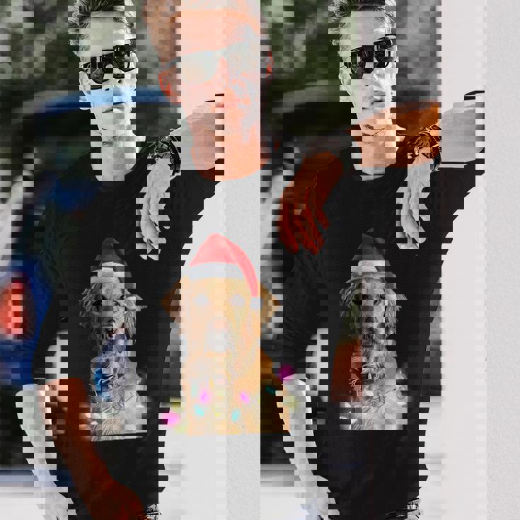 クリスマス ゴールデンレトリバー クリスマス ドッグツリー サンタハット リトリーバー 長袖tシャツ 長袖Tシャツ 彼への贈り物