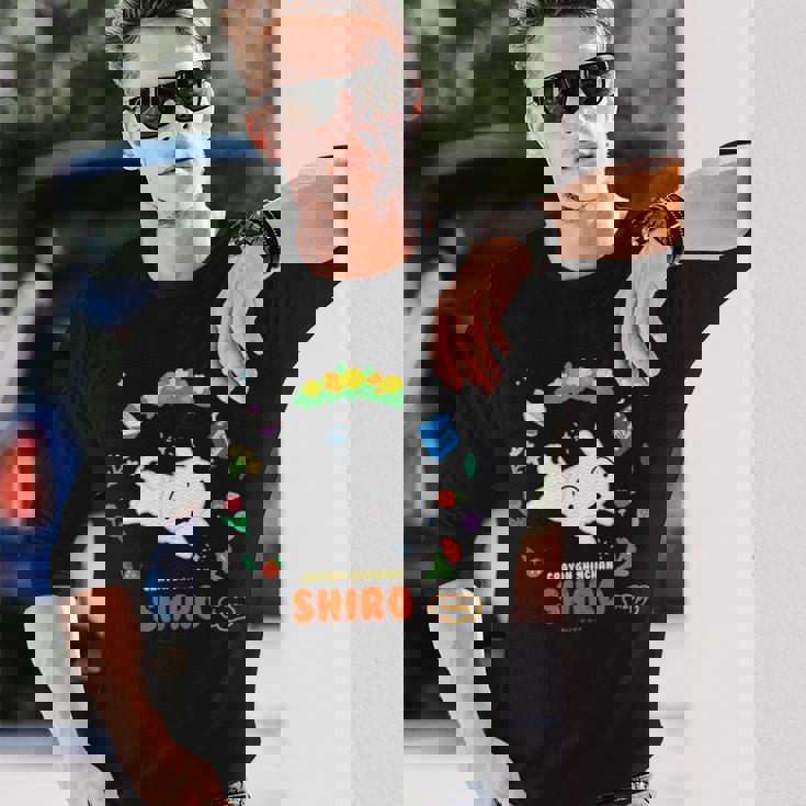 クレヨンしんちゃん Happyシロ フラワーリング 長袖Tシャツ 彼への贈り物