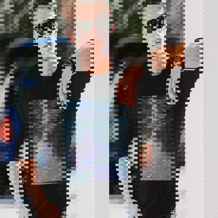 クロード・モネの睡蓮 長袖Tシャツ 彼への贈り物