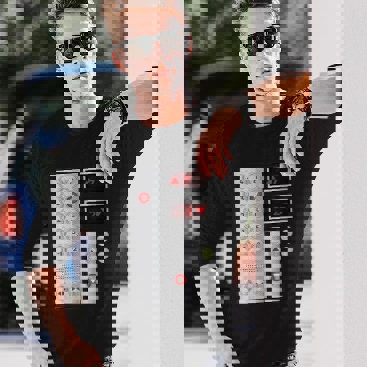 クールなエレベーターボタンアートメンズレディースリフトハロウィンコスチューム 長袖Tシャツ 彼への贈り物