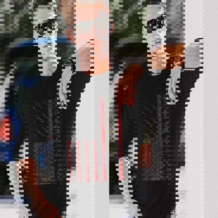 クールな愛国的なデンハム・スプリングス Usa 米国旗のギフトアイデア 長袖Tシャツ 彼への贈り物