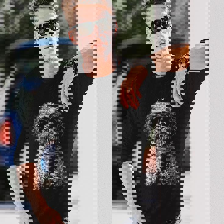 クールシーズードリンクアイスコーヒーファニードッグミームy2kグランジ 長袖Tシャツ 彼への贈り物