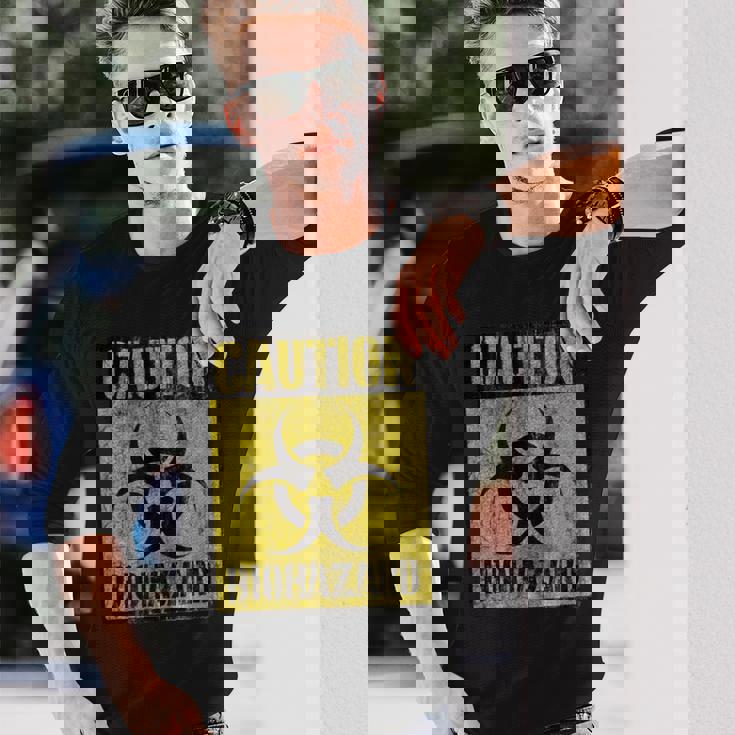 グランジ バイオハザード シンボル 黙示録後 警告サイン 長袖Tシャツ 彼への贈り物