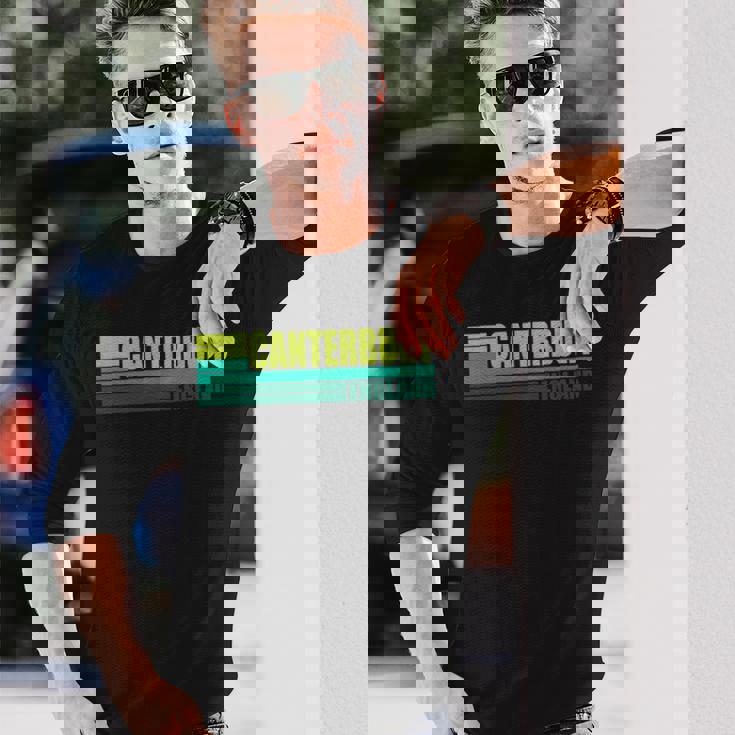 グリーン レトロ ヴィンテージ カンタベリー シティ ビレッジ イングランド Uk 長袖tシャツ 長袖Tシャツ 彼への贈り物