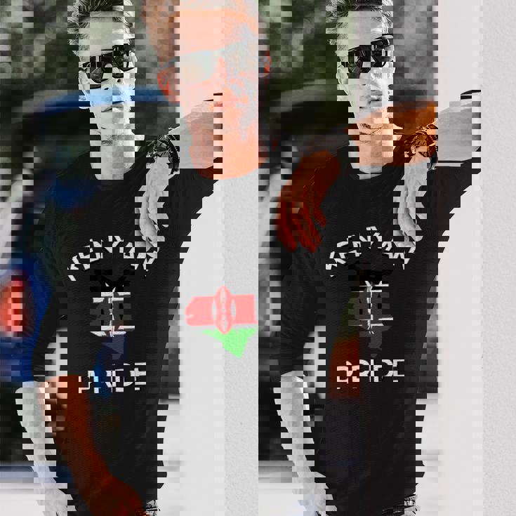 ケニア国旗プライド 長袖Tシャツ 彼への贈り物