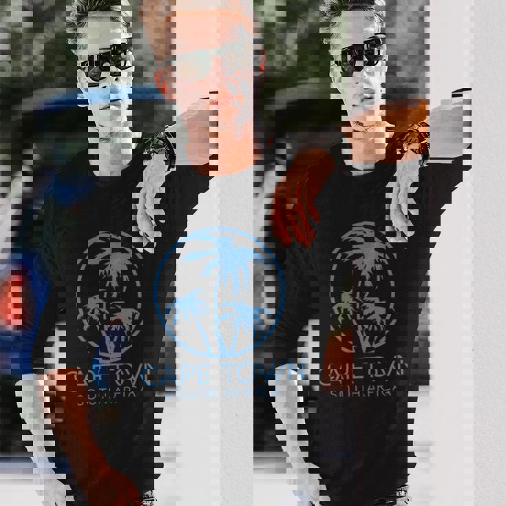 ケープタウン 南アフリカ ヨハネスブルグ アフリカの海岸 ヤシの木 長袖tシャツ 長袖Tシャツ 彼への贈り物