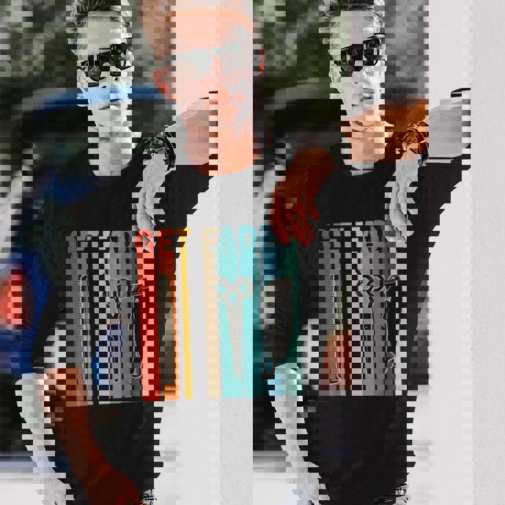 ゲット・フェード、バーバー・クリッパーズ、ファニー・バーバー 長袖Tシャツ 彼への贈り物