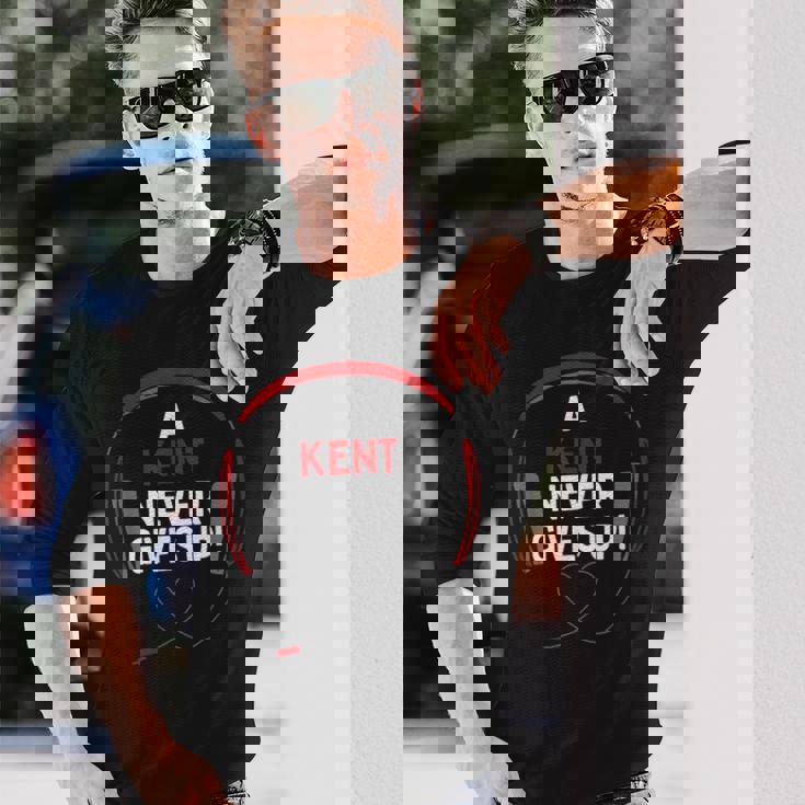 ゲーム用引用句「A Kent Never Gives Up」ヘッドセット パーソナライズ 長袖Tシャツ 彼への贈り物