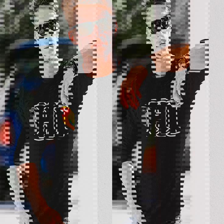 コガネメキシコインコ Hi 鳥 動物 図 バードウォッチング 贈り物 鳥類学者 生物学者 自然科学 長袖Tシャツ 彼への贈り物