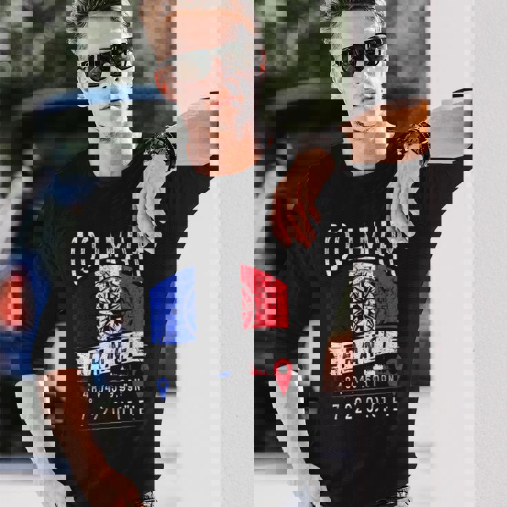 コルマール フランス国旗 Gps座標 コルマール 長袖Tシャツ 彼への贈り物