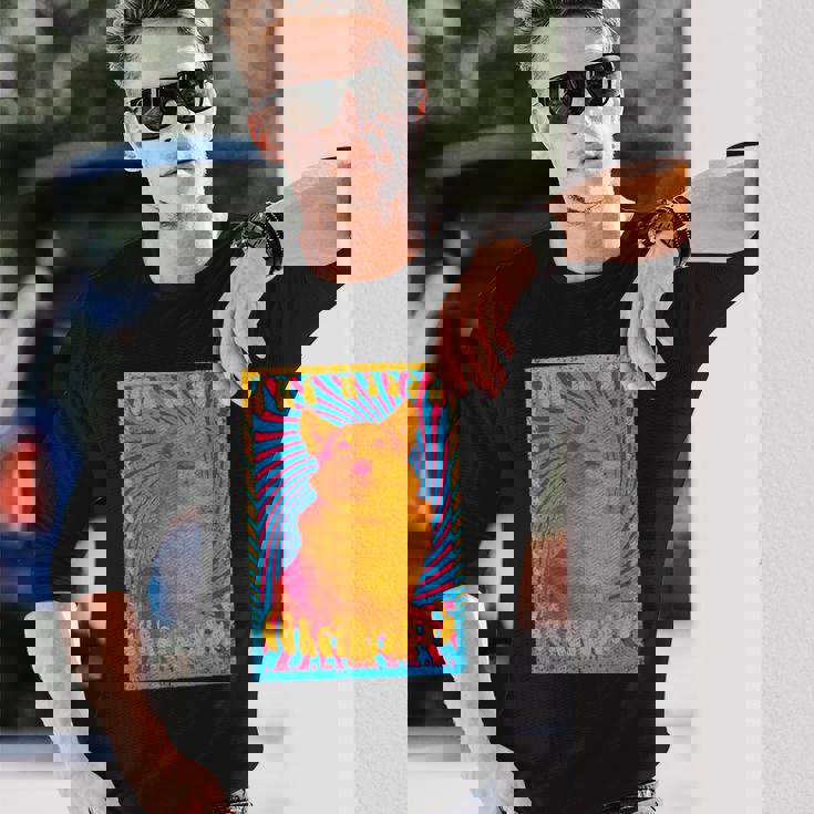 コーギードッグファニーサイケデリック1960年代ウェルシュコーギーペンブローク 長袖Tシャツ 彼への贈り物