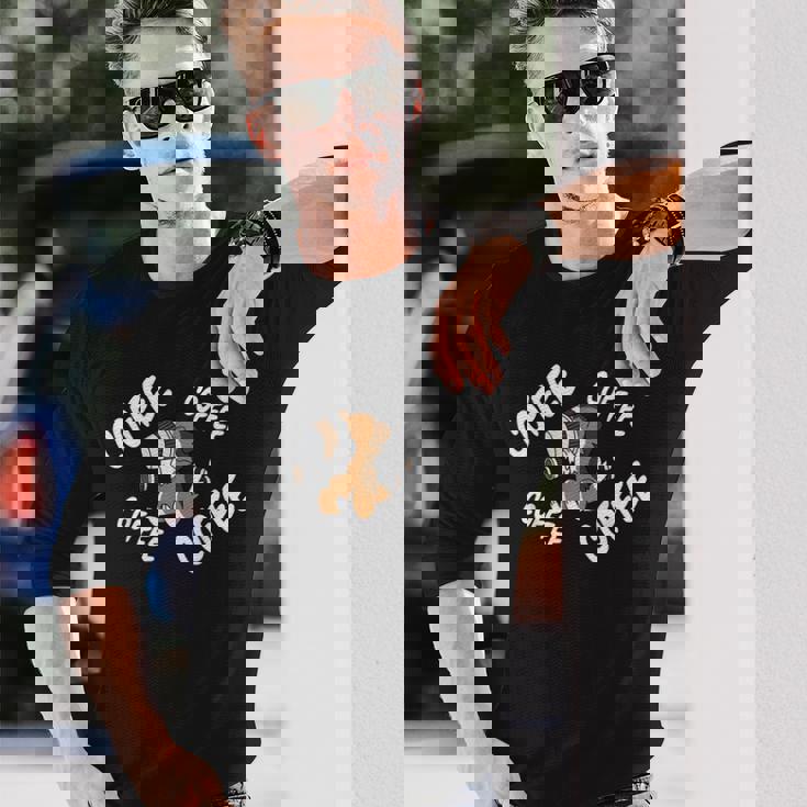 コーヒーシェットランド・シープドッグ犬 長袖Tシャツ 彼への贈り物