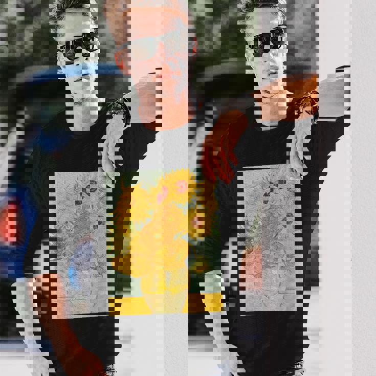 ゴッホのひまわりアートアーティスト向け 長袖Tシャツ 彼への贈り物