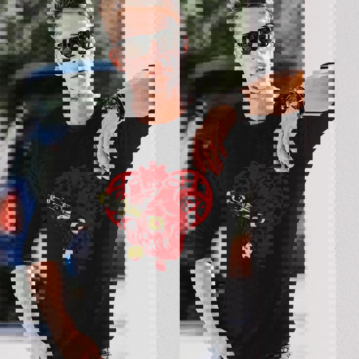 サイコビリー ホラー パンクロック Hr アンデッドハート 長袖Tシャツ 彼への贈り物