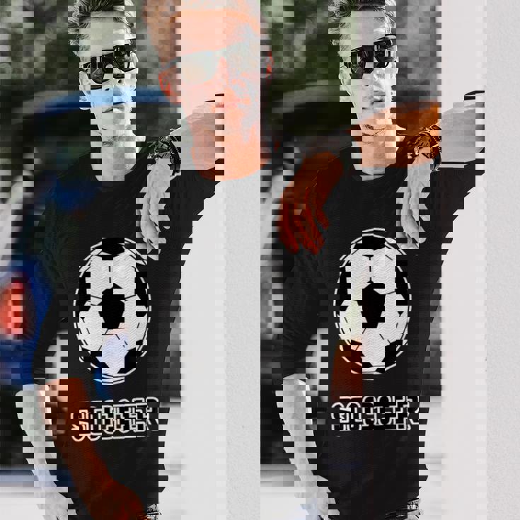 サッカー（サッカー部）Soccer 部活 クラブ【サッカーボール】スポーツ フットボール グッズ ウェア イラスト 長袖Tシャツ 彼への贈り物