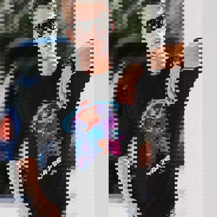 ザ・スーパーマリオギャラクシー・ムービー Mario Time 長袖tシャツ 長袖Tシャツ 彼への贈り物