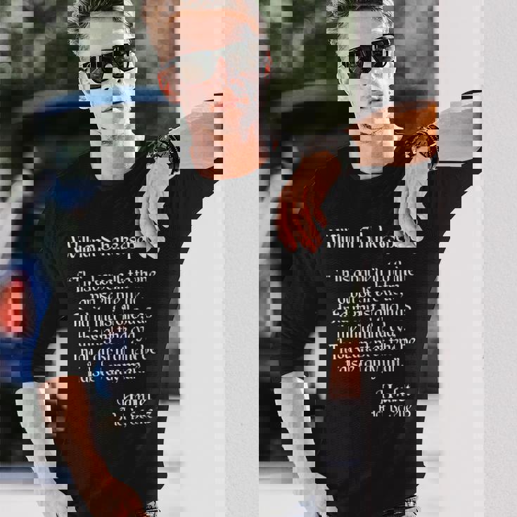 シェイクスピアの名言 To Thine Ownelf Be True Hamlet 長袖Tシャツ 彼への贈り物