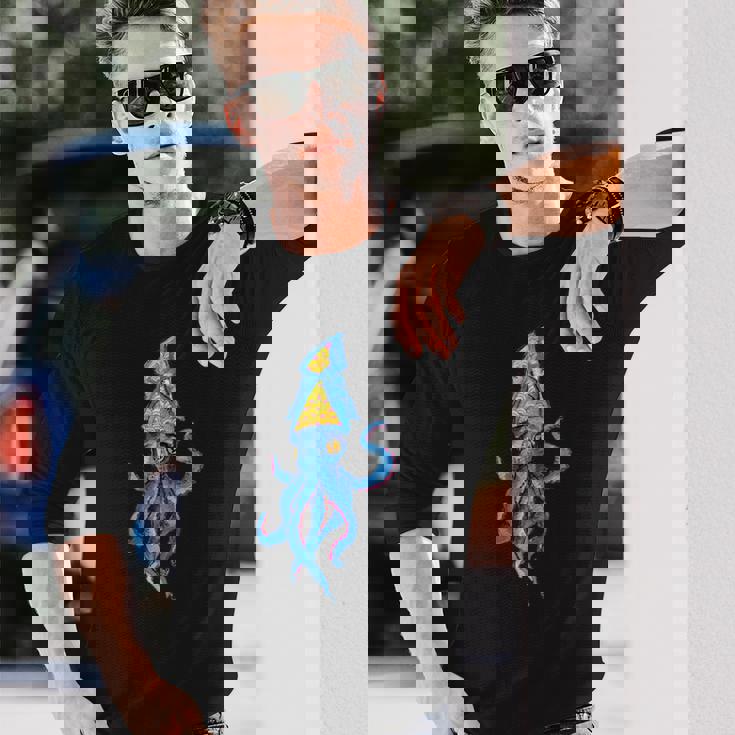 シュールリアルブルーイカ 長袖Tシャツ 彼への贈り物