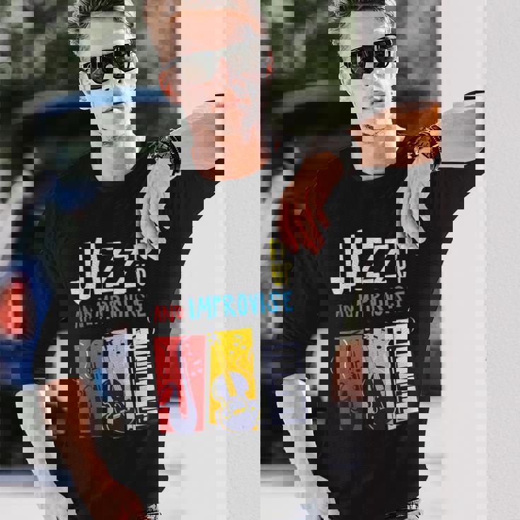 ジャズ・イット・アップ・アンド・インプロヴィーズ・ジャズ 長袖Tシャツ 彼への贈り物