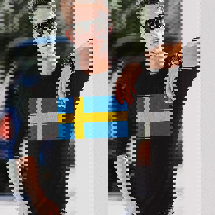 スウェーデンの国旗 長袖Tシャツ 彼への贈り物