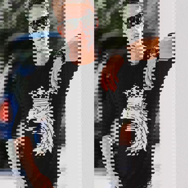 スカニアスウェーデン紋章フラッググリフィン 長袖tシャツ 長袖Tシャツ 彼への贈り物