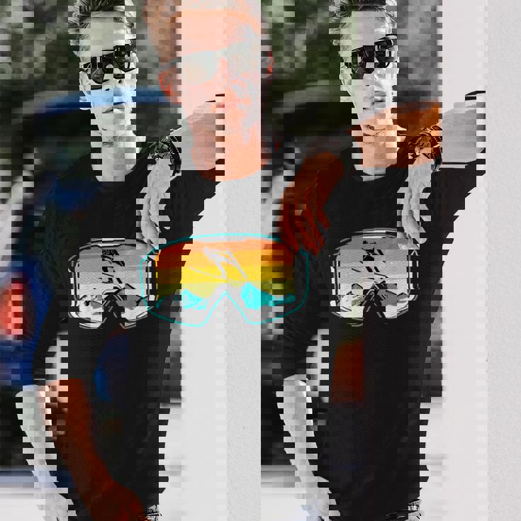 スキー 山 スキー ジャンプ 長袖Tシャツ 彼への贈り物