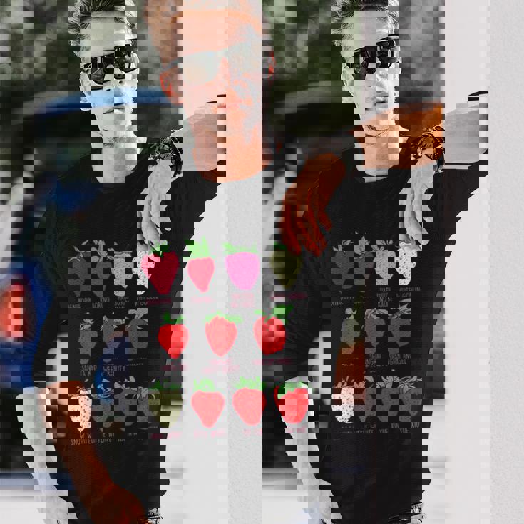 ストロベリーフルーツシャツ イチゴの種類 コテージコア 長袖Tシャツ 彼への贈り物