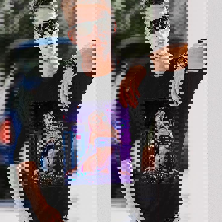 セクシーガールedmシャツメンズ–セクシーブロンドdjレイブ 長袖Tシャツ 彼への贈り物